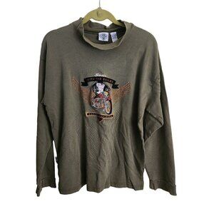 Vintage Harley Davidson Tasmanian Devil 1993 Acme Embroidered Shirt Size L